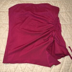 Garage Strapless Dress in Deep Red